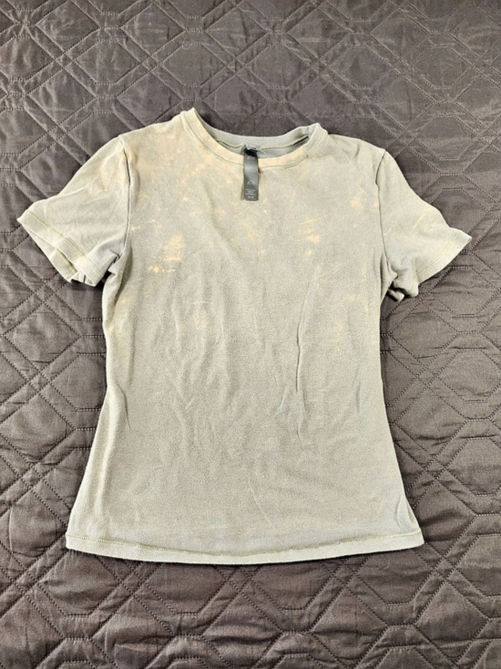SKIMS Cotton Jersey T-Shirt Sage Green Mineral - Flawed / Bleach Stains, S